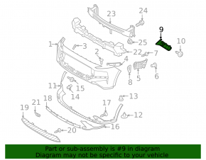 Front bumper mount, right fender, Hyundai Santa Fe 21-23