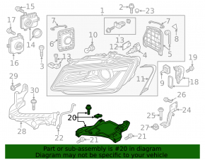 Headlight mounting bracket right Audi Q5 8R 13-17 rest SIGNEDA