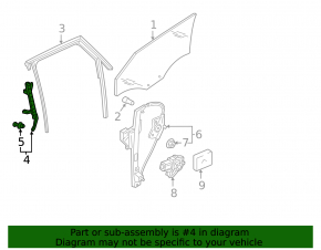 Rear left door glass guide Audi Q3 8U 15-18