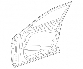 Bare front right door Mercedes C-class W205 15-21 aluminum, silver 775, butts