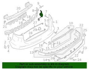 Rear bumper mount under the right light for Ford C-max MK2 13-18