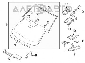 Mazda CX-9 16-17 front camera on the windshield, Laser sensor