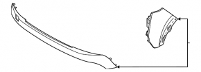 Lower molding of the front bumper Nissan Kicks 25-26 complete with left and right