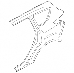 Quarter wing rear left Ford Escape MK3 13-19 black, with central pillar, small pokes