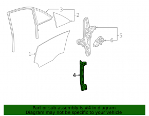 Cadillac CTS 14- rear right door glass guide