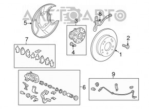 Caliper assembly rear left Acura ILX 13-18