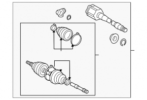Front right half shaft for Toyota Sienna 11-16 3.5 FWD, with bracket