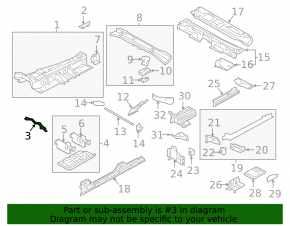 Front center tunnel strut Audi Q7 16-