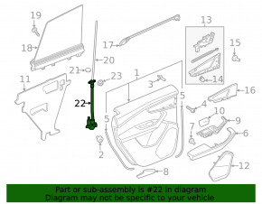 The rear right door curtain mechanism of the Audi Q8 19-25
