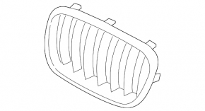 Radiator grill right BMW X3 F25 11-14 prerest nostril
