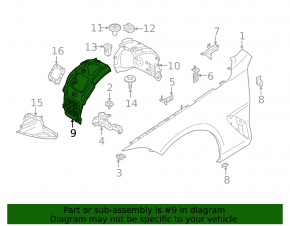 Front right fender liner for BMW 8 G16 20-25