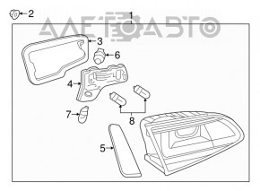 Light inside trunk lid left VW Golf 15-17