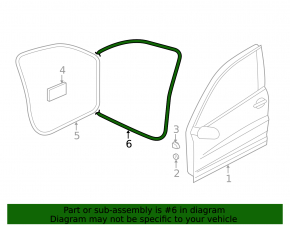 Front left door opening seal VW Tiguan 18-24 worn