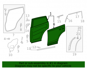 Rear left door assembly for Toyota Rav4 19-25