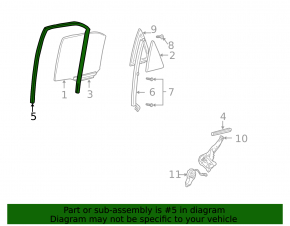 Rear right window seal for Toyota Camry v30 2.4
