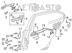 Toyota Highlander 20-25 front right inner door handle