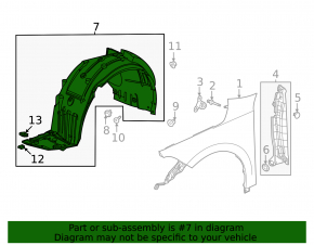 Front left fender liner Honda Civic XI FE/FL 22-