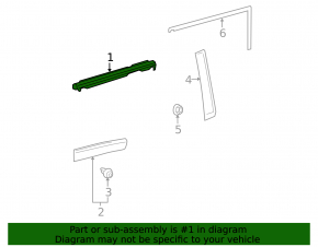 Door-glass molding, central rear right, Lexus GX460 10-23