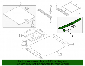 Trunk opening trim VW Touareg 11-17 chrome