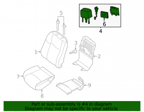 Nissan Pathfinder 13-16 passenger seat headrest, black cloth
