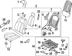Kia Sorento 21-26 HEV, PHEV passenger seat backrest adjustment motor