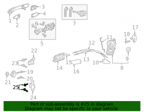 Lower front left door hinge mounting bolts 4pcs set Lexus IS 14-20