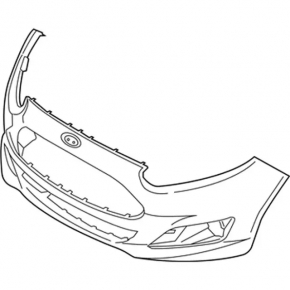 Front bumper bare Ford Fiesta 14-19 rest usa, silver, dented, scratches