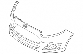 Front bumper bare Ford Fiesta 14-19 rest usa, silver, dented, scratches