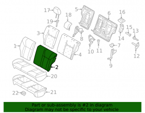 Rear row of seats 2 row Ford Fiesta 11-19 4d cloth black