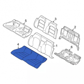 Rear row of seats 2 row Ford Mustang mk6 15-23 convertible, cloth