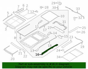Front glass guide right Ford Edge 19-