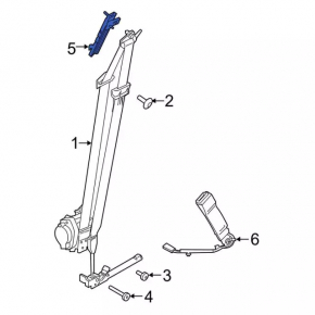 Driver's Seat Belt Bracket Upper Ford Mustang Mach-E 21-23