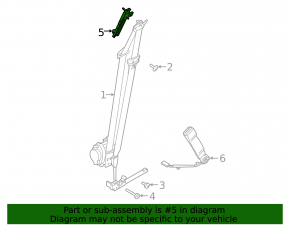 Driver's Seat Belt Bracket Upper Ford Mustang Mach-E 21-23