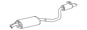 Muffler rear part resonator with barrel Toyota Highlander 20-25 hybrid