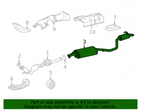 Muffler rear part resonator with barrel Toyota Highlander 20-25 hybrid