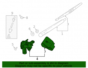 Rear wiper linkage with motor for Nissan Rogue 14-20