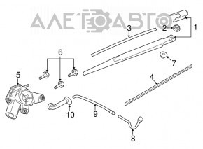 Rear wiper linkage with motor for Nissan Rogue 14-20
