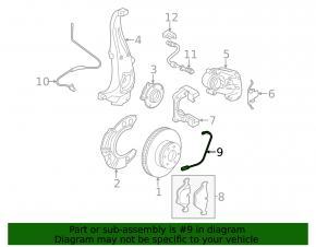 Brake pad wear sensor front left BMW 5 F10 11-16