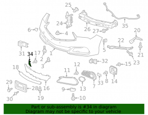 Front bumper parking sensor bracket right Acura TLX 18-20 A-SPEC