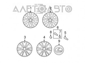 Wheel disks 4pcs R16 x 6.5J 5*114.3 Lexus ES300 ES330