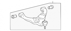 Lower control arm, front right, Lexus GX 03-09