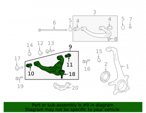 Lower control arm, front right, Lexus GX 03-09