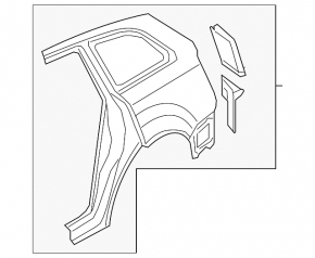 Quarter wing rear right Audi Q7 16-