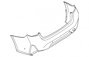 Bare rear bumper for BMW 3 G20 23-26 M Sport, with parking sensors