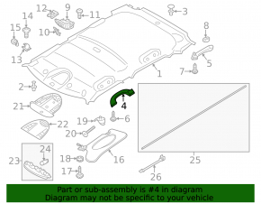 Ceiling handle left Mini Cooper Clubman R55 07-14