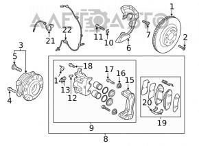 Front left hub Hyundai Santa Fe 24-26
