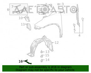 Mudguard liner front right Toyota Highlander 20-