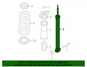 Shock absorber rear left Kia Optima 16-20 dent