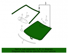 Windshield Toyota Camry v40 07-11 usa, type 2, air along the edge, in glue