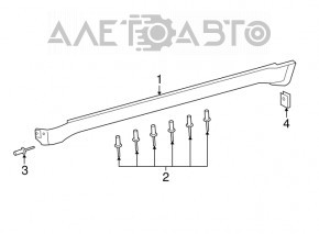 Left threshold Jeep Grand Cherokee WK2 14-22 structure